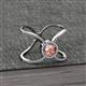 2 - Carole Rainbow Round Morganite and Diamond Criss Cross X Halo Engagement Ring 