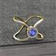 2 - Carole Rainbow Round Tanzanite and Diamond Criss Cross X Halo Engagement Ring 