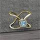 2 - Carole Rainbow Round Aquamarine and Diamond Criss Cross X Halo Engagement Ring 