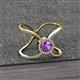 2 - Carole Rainbow Round Amethyst and Diamond Criss Cross X Halo Engagement Ring 