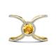 1 - Carole Rainbow Round Citrine and Diamond Criss Cross X Halo Engagement Ring 