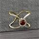 2 - Carole Rainbow Round Red Garnet and Diamond Criss Cross X Halo Engagement Ring 