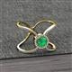 2 - Carole Rainbow Round Emerald and Diamond Criss Cross X Halo Engagement Ring 