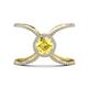 1 - Carole Rainbow Round Yellow Sapphire and Diamond Criss Cross X Halo Engagement Ring 