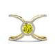 1 - Carole Rainbow Round Yellow and White Diamond Criss Cross X Halo Engagement Ring 