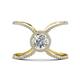1 - Carole Rainbow Round Diamond Criss Cross X Halo Engagement Ring 