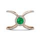 1 - Carole Rainbow Round Emerald and Diamond Criss Cross X Halo Engagement Ring 