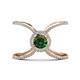 1 - Carole Rainbow Round Diamond and Lab Created Alexandrite Criss Cross X Halo Engagement Ring 