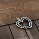 2 - Naomi Blue Diamond Heart Pendant 