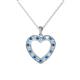 1 - Naomi Blue Topaz and Diamond Heart Pendant 