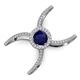 3 - Carole Rainbow Round Blue Sapphire and Diamond Criss Cross X Halo Engagement Ring 