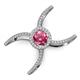 3 - Carole Rainbow Round Pink Tourmaline and Diamond Criss Cross X Halo Engagement Ring 