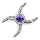 3 - Carole Rainbow Round Iolite and Diamond Criss Cross X Halo Engagement Ring 