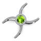 3 - Carole Rainbow Round Peridot and Diamond Criss Cross X Halo Engagement Ring 