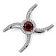 3 - Carole Rainbow Round Red Garnet and Diamond Criss Cross X Halo Engagement Ring 