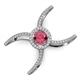 3 - Carole Rainbow Round Rhodolite Garnet and Diamond Criss Cross X Halo Engagement Ring 