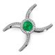 3 - Carole Rainbow Round Emerald and Diamond Criss Cross X Halo Engagement Ring 