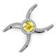 3 - Carole Rainbow Round Yellow Sapphire and Diamond Criss Cross X Halo Engagement Ring 