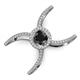 3 - Carole Rainbow Round Black and White Diamond Criss Cross X Halo Engagement Ring 
