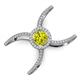 3 - Carole Rainbow Round Yellow and White Diamond Criss Cross X Halo Engagement Ring 