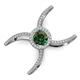 3 - Carole Rainbow Round Diamond and Lab Created Alexandrite Criss Cross X Halo Engagement Ring 