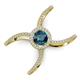 3 - Carole Rainbow Round Blue and White Diamond Criss Cross X Halo Engagement Ring 