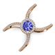 3 - Carole Rainbow Round Tanzanite and Diamond Criss Cross X Halo Engagement Ring 