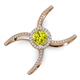 3 - Carole Rainbow Round Yellow and White Diamond Criss Cross X Halo Engagement Ring 