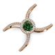 3 - Carole Rainbow Round Diamond and Lab Created Alexandrite Criss Cross X Halo Engagement Ring 