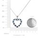 3 - Naomi Blue and White Diamond Heart Pendant 