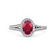 1 - Deborah Desire Oval Cut Ruby and Round Diamond Twist Rope Split Shank Halo Engagement Ring 