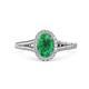 1 - Deborah Desire Oval Cut Emerald and Round Diamond Twist Rope Split Shank Halo Engagement Ring 