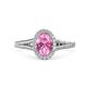 1 - Deborah Desire Oval Cut Pink Sapphire and Round Diamond Twist Rope Split Shank Halo Engagement Ring 
