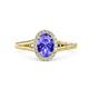 1 - Deborah Desire Oval Cut Tanzanite and Round Diamond Twist Rope Split Shank Halo Engagement Ring 