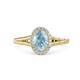 1 - Deborah Desire Oval Cut Aquamarine and Round Diamond Twist Rope Split Shank Halo Engagement Ring 