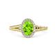 1 - Deborah Desire Oval Cut Peridot and Round Diamond Twist Rope Split Shank Halo Engagement Ring 