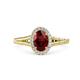 1 - Deborah Desire Oval Cut Red Garnet and Round Diamond Twist Rope Split Shank Halo Engagement Ring 
