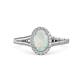 1 - Deborah Desire Oval Cut Opal and Round Diamond Twist Rope Split Shank Halo Engagement Ring 