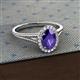 2 - Deborah Desire Oval Cut Iolite and Round Diamond Twist Rope Split Shank Halo Engagement Ring 
