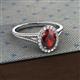 2 - Deborah Desire Oval Cut Red Garnet and Round Diamond Twist Rope Split Shank Halo Engagement Ring 