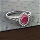 2 - Deborah Desire Oval Cut Rhodolite Garnet and Round Diamond Twist Rope Split Shank Halo Engagement Ring 