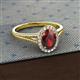 2 - Deborah Desire Oval Cut Red Garnet and Round Diamond Twist Rope Split Shank Halo Engagement Ring 