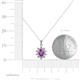 3 - Raizel (7 x 5 mm) Amethyst and Diamond Floral Halo Pendant 