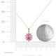 3 - Raizel (7 x 5 mm) Pink Sapphire and Diamond Floral Halo Pendant 