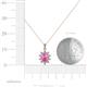 3 - Raizel (7 x 5 mm) Pink Sapphire and Diamond Floral Halo Pendant 