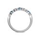 5 - Keva 2.60 mm Blue and White Diamond 5 Stone Wedding Band 