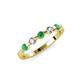3 - Keva 3.00 mm Emerald and Diamond 5 Stone Wedding Band 