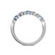 5 - Keva 3.00 mm Blue Topaz and Lab Grown Diamond 5 Stone Wedding Band 