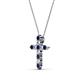 2 - Abella Petite Blue Sapphire and Diamond Cross Pendant 
