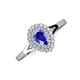 3 - Kristen Rainbow Pear Cut Tanzanite and Round Diamond Halo Engagement Ring 
